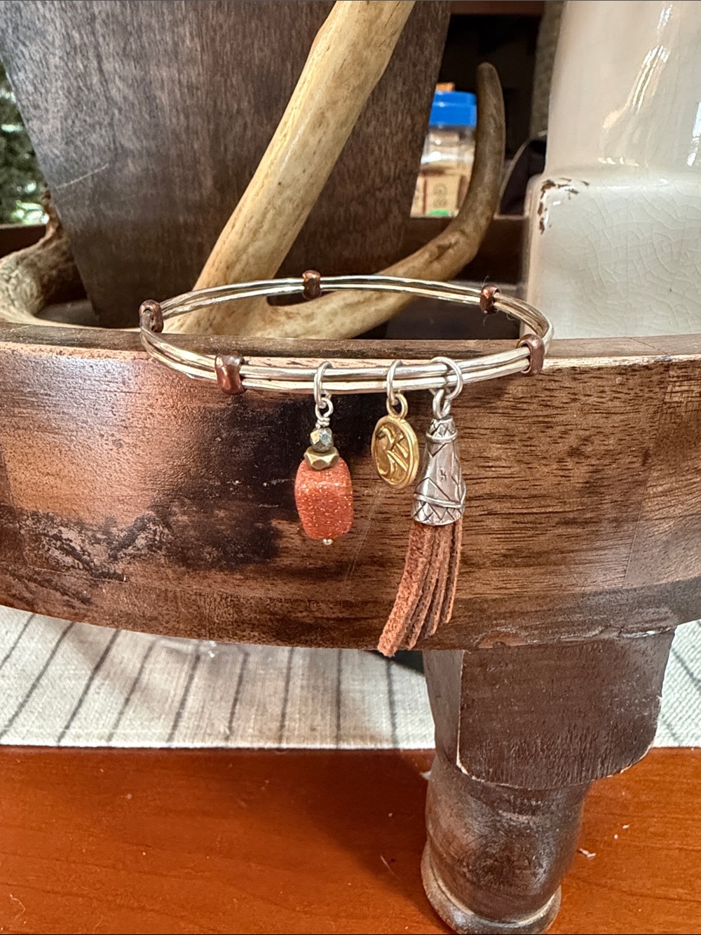 SILPADA- Sterling bangle with charm accents